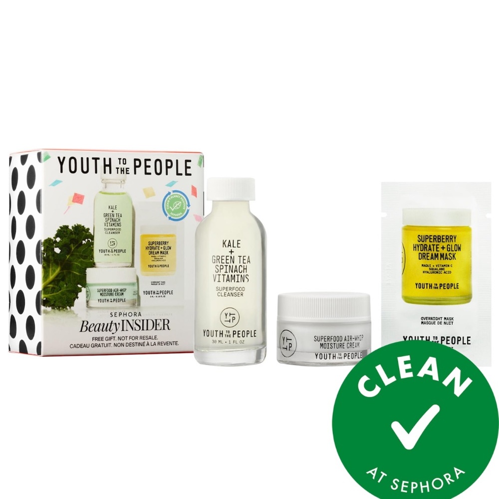 🩷 Sephora YOUTH TO THE PEOPLE beauty insider Birthday gift Set travel size